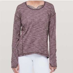 Lululemon Sweat Embrace Long Sleeve Heathered Arctic Plum Fits Size 6 (READ)